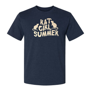 Rat Girl Summer T-Shirt, Funny Rodent Silhouettes Graphic for Pet Owners and Animal Enthusiasts