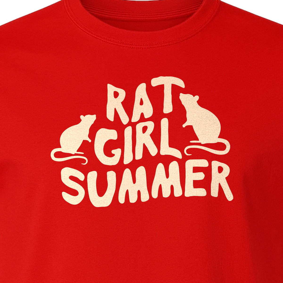 Rat Girl Summer T-Shirt, Funny Rodent Silhouettes Graphic for Pet Owners and Animal Enthusiasts