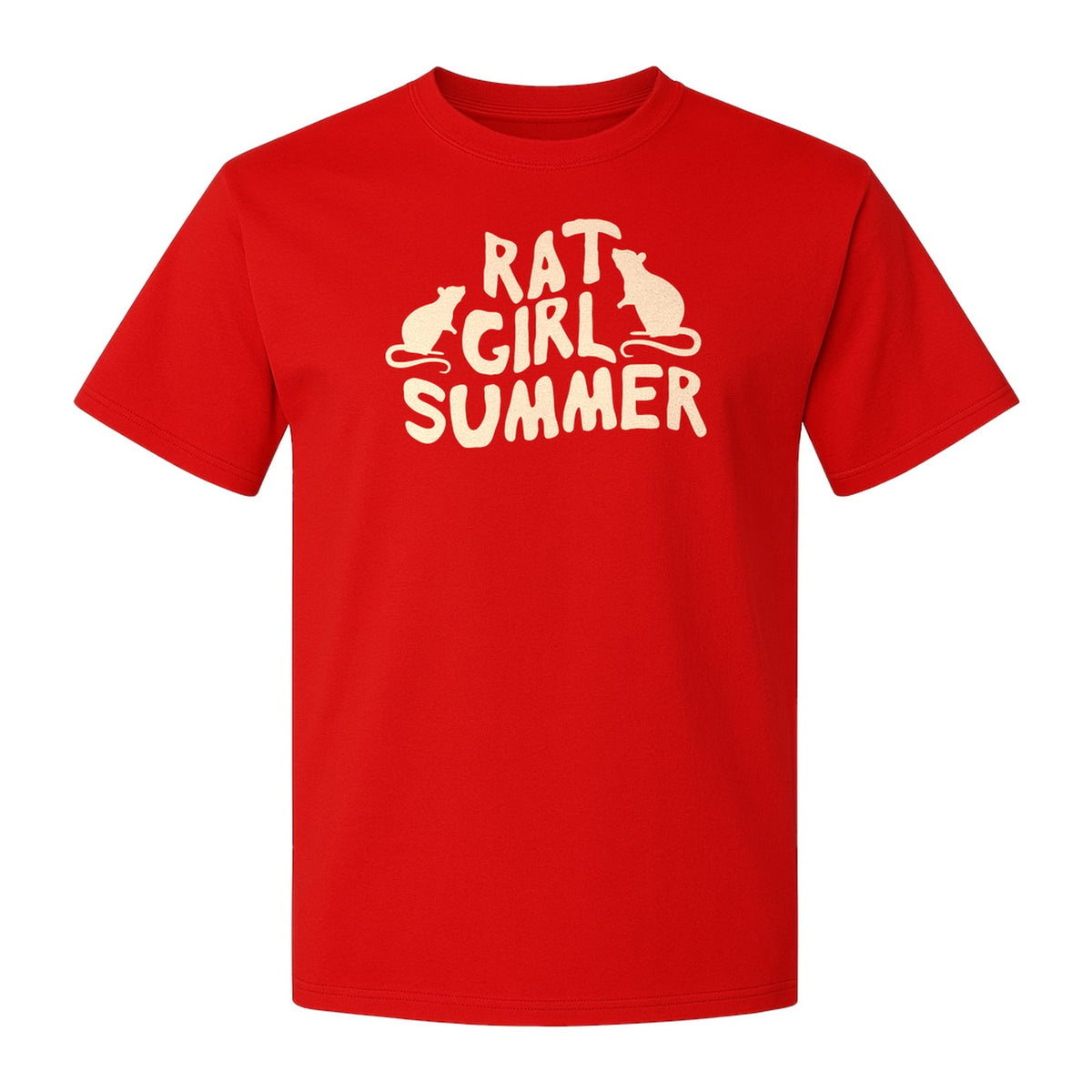 Rat Girl Summer T-Shirt, Funny Rodent Silhouettes Graphic for Pet Owners and Animal Enthusiasts