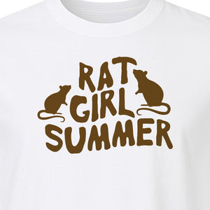 Rat Girl Summer T-Shirt, Funny Rodent Silhouettes Graphic for Pet Owners and Animal Enthusiasts