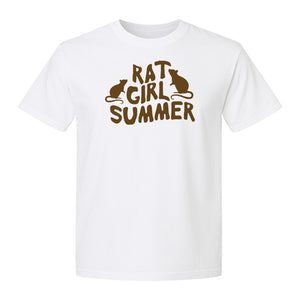 Rat Girl Summer T-Shirt, Funny Rodent Silhouettes Graphic for Pet Owners and Animal Enthusiasts