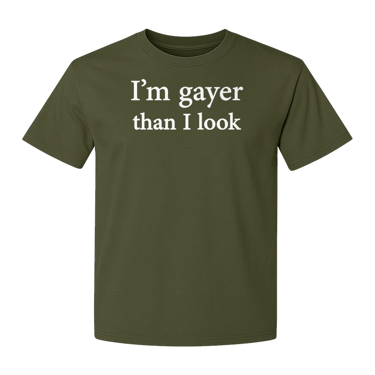 I'm Gayer Than I Look T-Shirt, Pink Text Design for LGBTQ+ Pride Celebrations