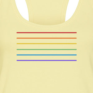 Rainbow Stripe Pride Women's Racerback Tank Top for LGBTQ Celebrations and Everyday Wear