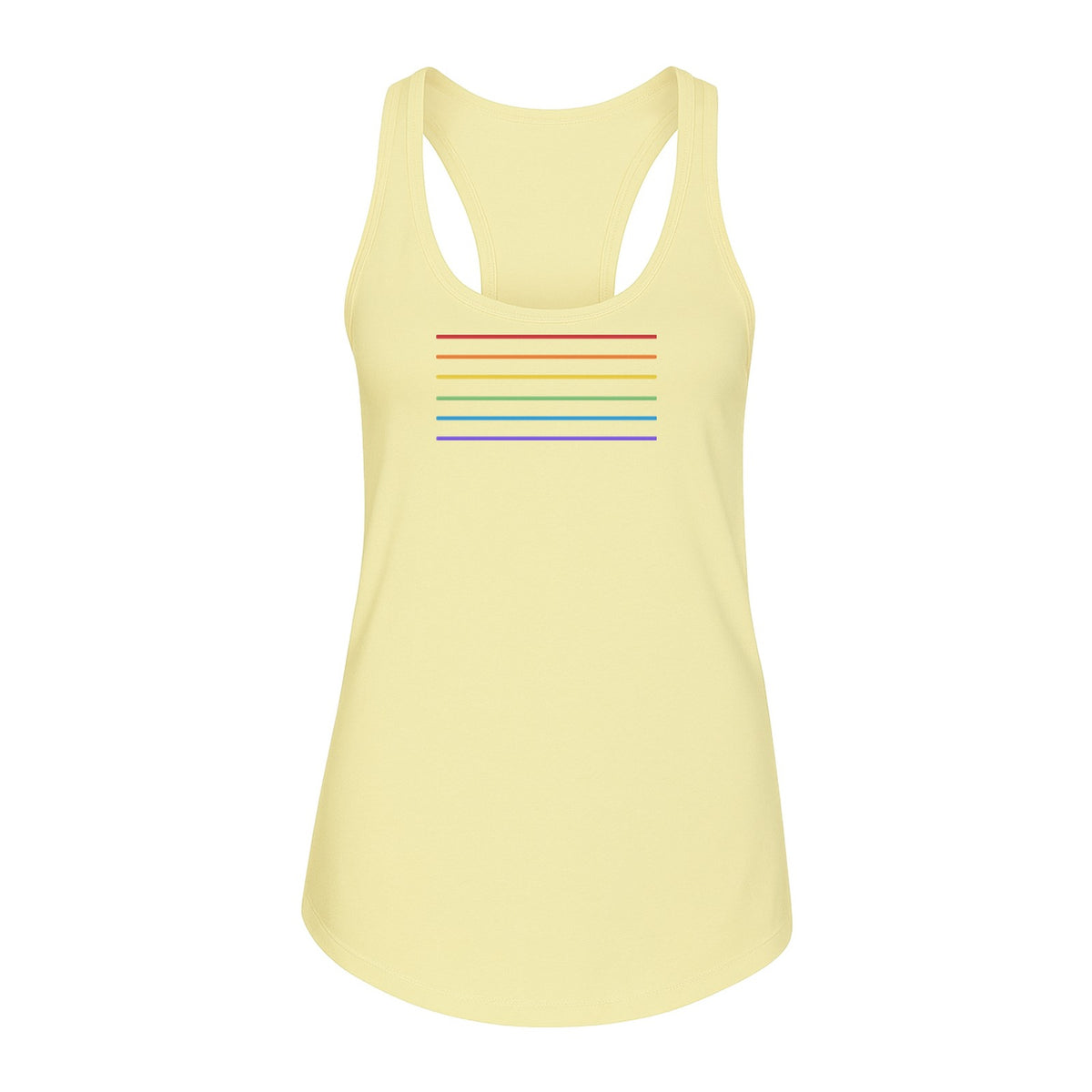 Rainbow Stripe Pride Women's Racerback Tank Top for LGBTQ Celebrations and Everyday Wear
