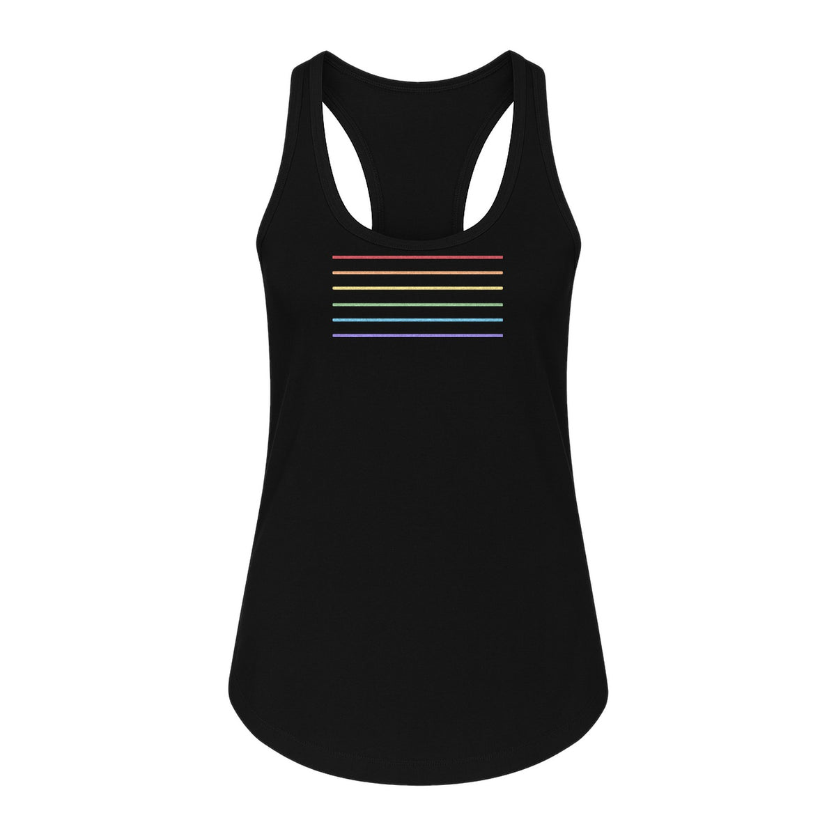 Rainbow Stripe Pride Women's Racerback Tank Top for LGBTQ Celebrations and Everyday Wear
