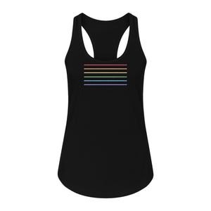 Rainbow Stripe Pride Women's Racerback Tank Top for LGBTQ Celebrations and Everyday Wear