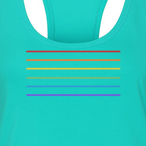 Rainbow Stripe Pride Women's Racerback Tank Top for LGBTQ Celebrations and Everyday Wear