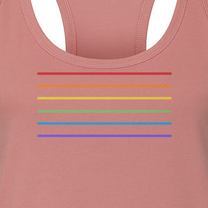 Rainbow Stripe Pride Women's Racerback Tank Top for LGBTQ Celebrations and Everyday Wear