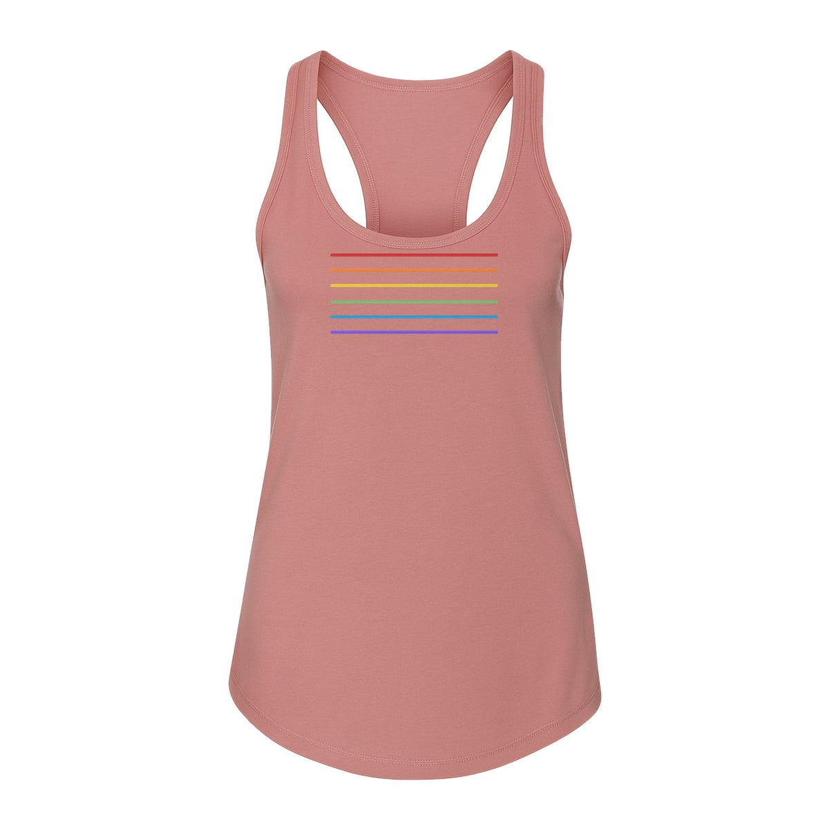 Rainbow Stripe Pride Women's Racerback Tank Top for LGBTQ Celebrations and Everyday Wear