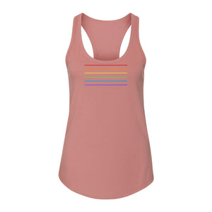Rainbow Stripe Pride Women's Racerback Tank Top for LGBTQ Celebrations and Everyday Wear