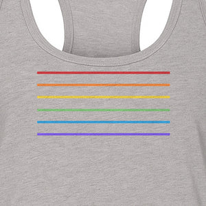 Rainbow Stripe Pride Women's Racerback Tank Top for LGBTQ Celebrations and Everyday Wear
