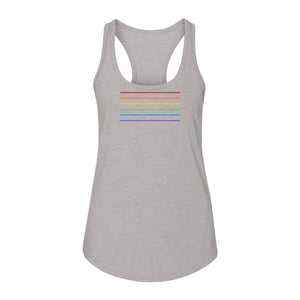 Rainbow Stripe Pride Women's Racerback Tank Top for LGBTQ Celebrations and Everyday Wear
