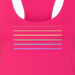 Rainbow Stripe Pride Women's Racerback Tank Top for LGBTQ Celebrations and Everyday Wear