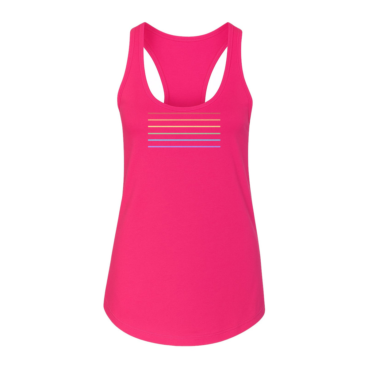 Rainbow Stripe Pride Women's Racerback Tank Top for LGBTQ Celebrations and Everyday Wear