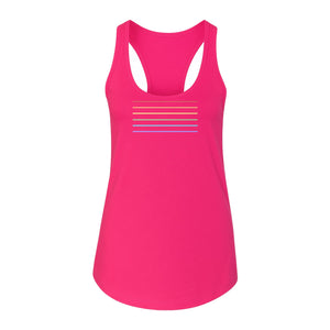 Rainbow Stripe Pride Women's Racerback Tank Top for LGBTQ Celebrations and Everyday Wear