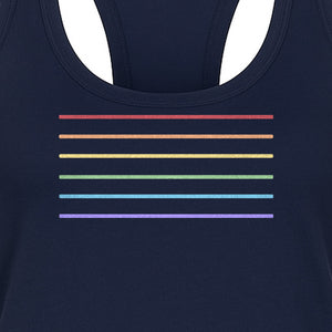 Rainbow Stripe Pride Women's Racerback Tank Top for LGBTQ Celebrations and Everyday Wear