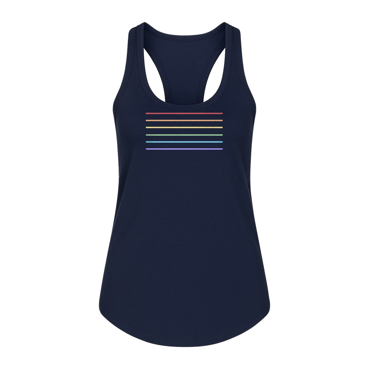 Rainbow Stripe Pride Women's Racerback Tank Top for LGBTQ Celebrations and Everyday Wear