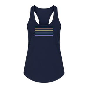 Rainbow Stripe Pride Women's Racerback Tank Top for LGBTQ Celebrations and Everyday Wear