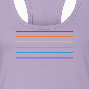 Rainbow Stripe Pride Women's Racerback Tank Top for LGBTQ Celebrations and Everyday Wear