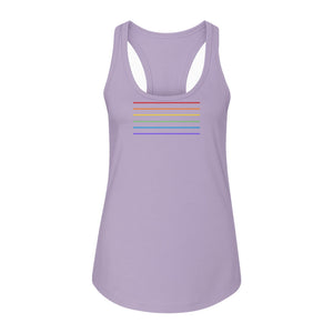 Rainbow Stripe Pride Women's Racerback Tank Top for LGBTQ Celebrations and Everyday Wear