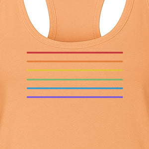 Rainbow Stripe Pride Women's Racerback Tank Top for LGBTQ Celebrations and Everyday Wear