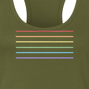 Rainbow Stripe Pride Women's Racerback Tank Top for LGBTQ Celebrations and Everyday Wear