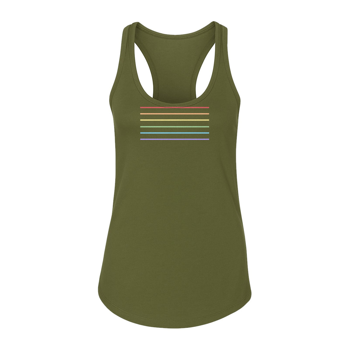 Rainbow Stripe Pride Women's Racerback Tank Top for LGBTQ Celebrations and Everyday Wear