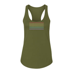 Rainbow Stripe Pride Women's Racerback Tank Top for LGBTQ Celebrations and Everyday Wear