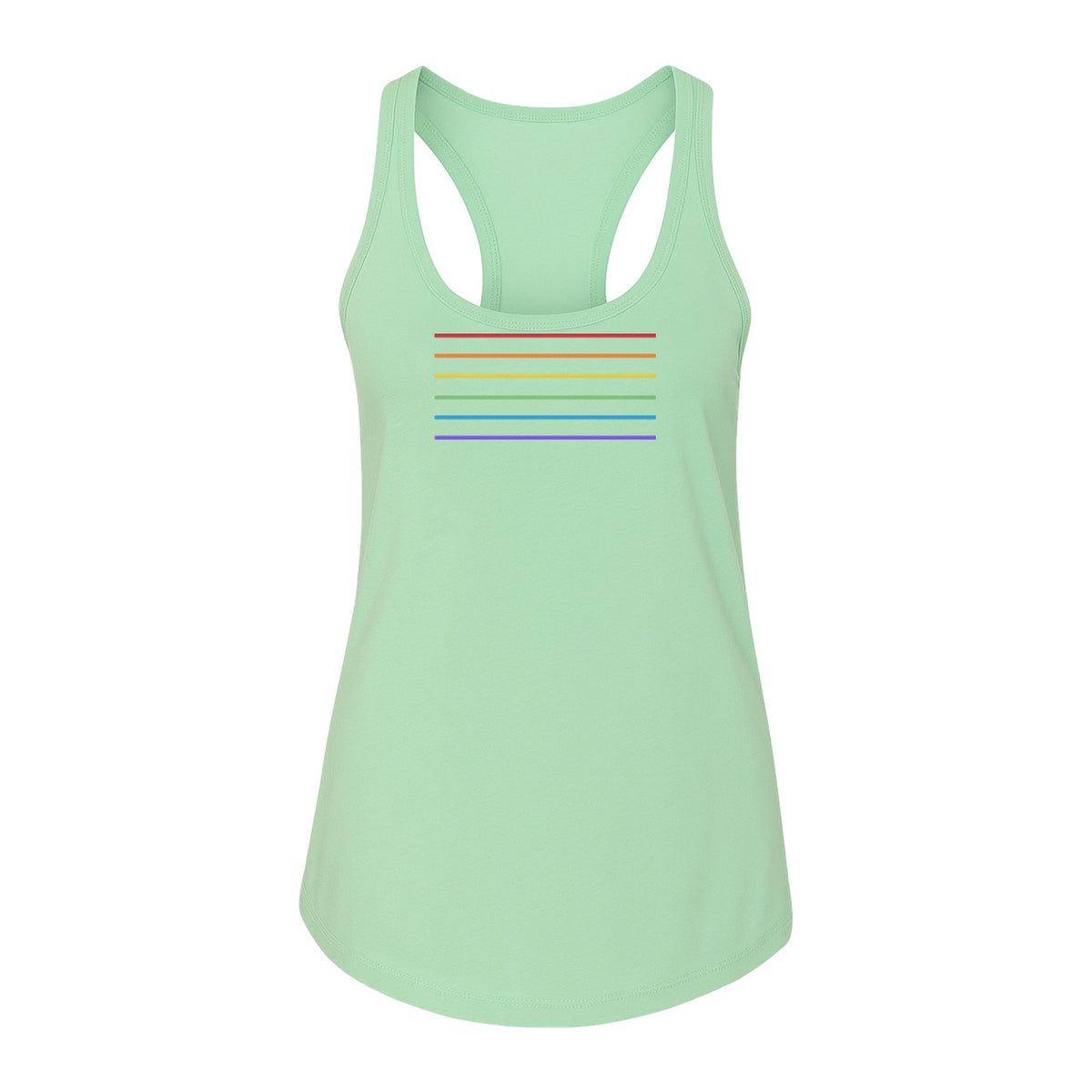 Rainbow Stripe Pride Women's Racerback Tank Top for LGBTQ Celebrations and Everyday Wear