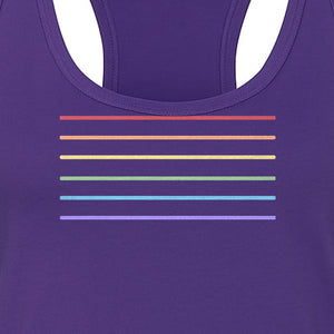 Rainbow Stripe Pride Women's Racerback Tank Top for LGBTQ Celebrations and Everyday Wear