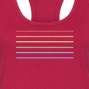 Rainbow Stripe Pride Women's Racerback Tank Top for LGBTQ Celebrations and Everyday Wear