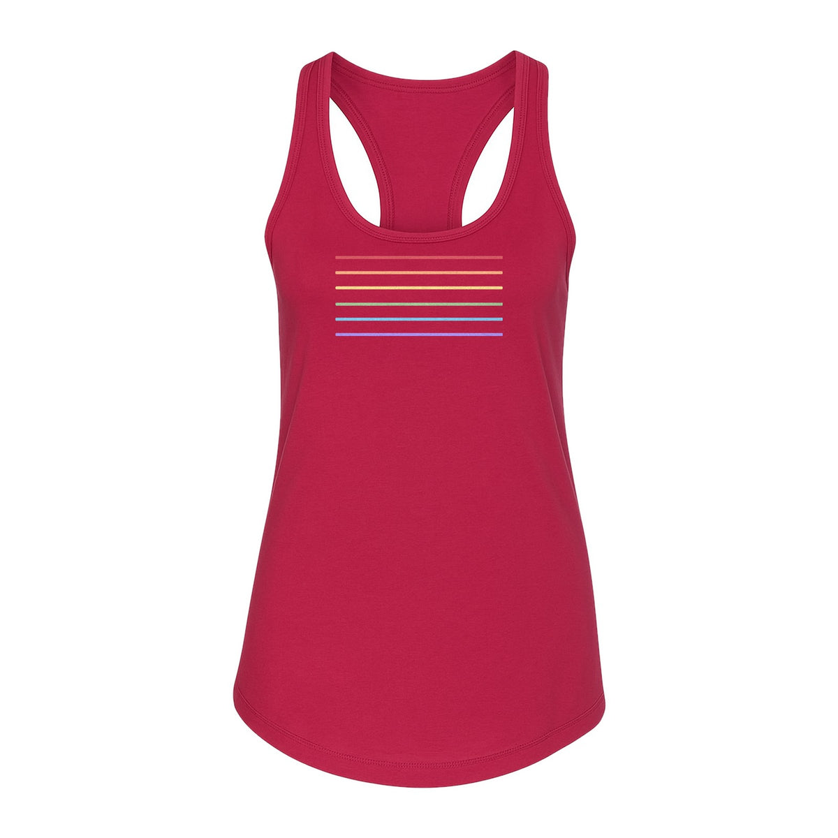 Rainbow Stripe Pride Women's Racerback Tank Top for LGBTQ Celebrations and Everyday Wear