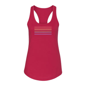 Rainbow Stripe Pride Women's Racerback Tank Top for LGBTQ Celebrations and Everyday Wear