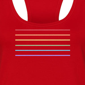 Rainbow Stripe Pride Women's Racerback Tank Top for LGBTQ Celebrations and Everyday Wear