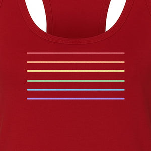 Rainbow Stripe Pride Women's Racerback Tank Top for LGBTQ Celebrations and Everyday Wear
