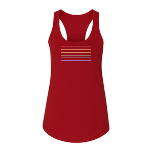 Rainbow Stripe Pride Women's Racerback Tank Top for LGBTQ Celebrations and Everyday Wear