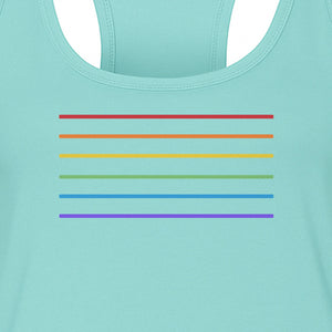 Rainbow Stripe Pride Women's Racerback Tank Top for LGBTQ Celebrations and Everyday Wear