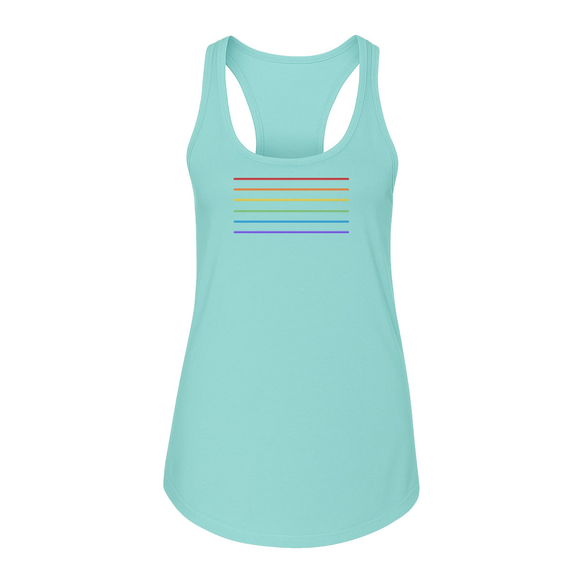 Rainbow Stripe Pride Women's Racerback Tank Top for LGBTQ Celebrations and Everyday Wear