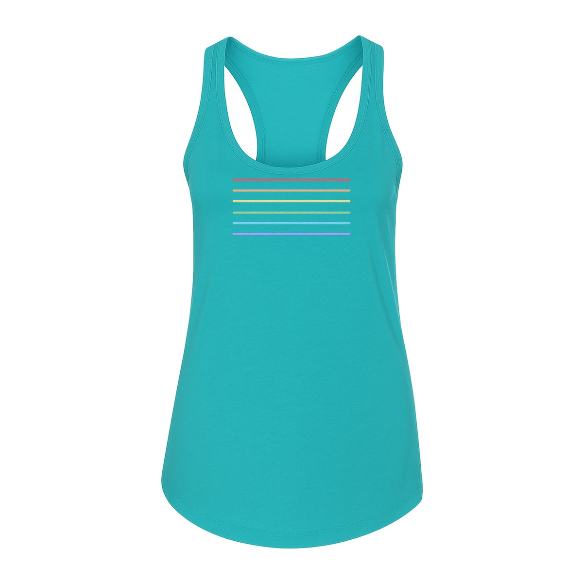 Rainbow Stripe Pride Women's Racerback Tank Top for LGBTQ Celebrations and Everyday Wear
