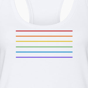 Rainbow Stripe Pride Women's Racerback Tank Top for LGBTQ Celebrations and Everyday Wear