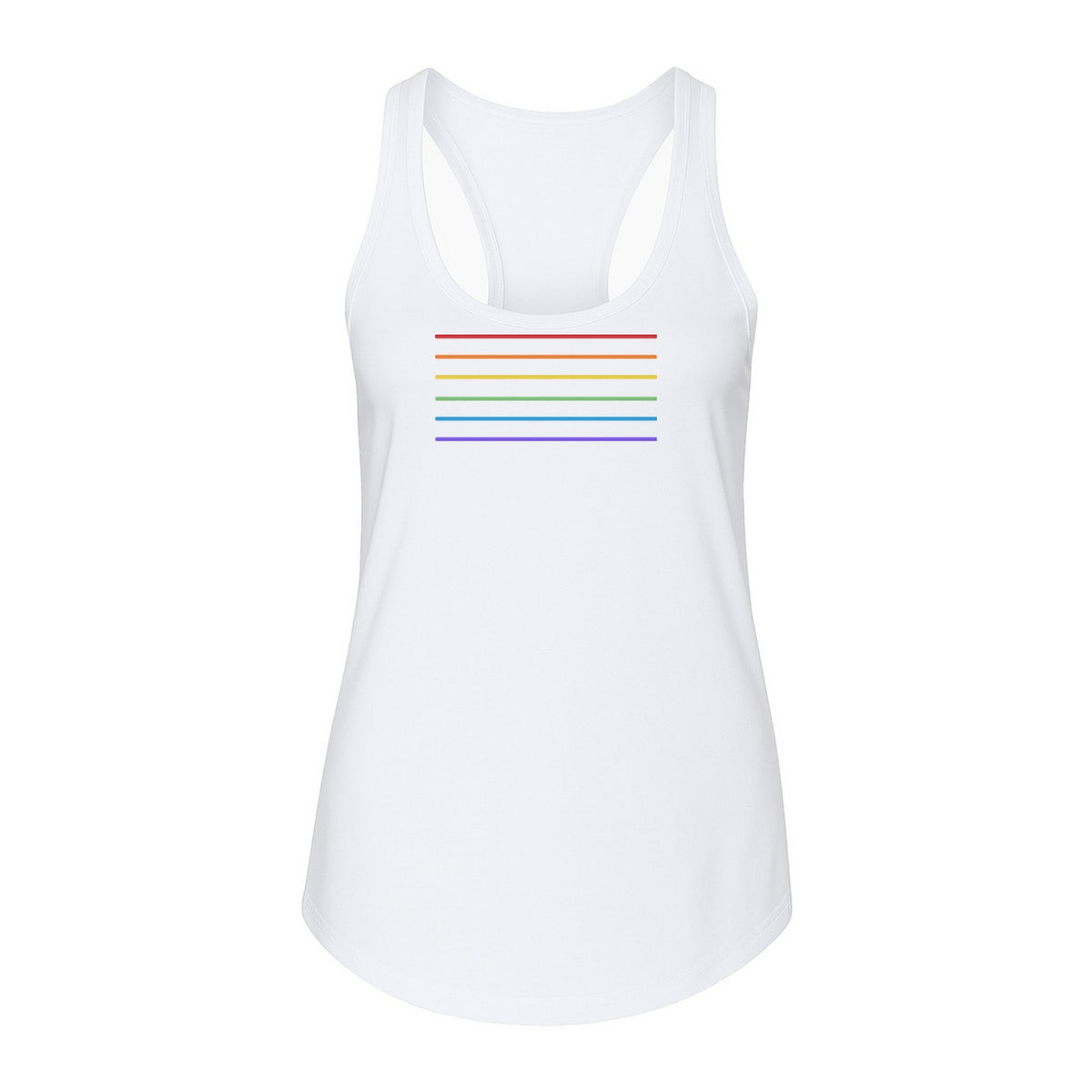 Rainbow Stripe Pride Women's Racerback Tank Top for LGBTQ Celebrations and Everyday Wear