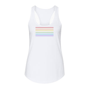 Rainbow Stripe Pride Women's Racerback Tank Top for LGBTQ Celebrations and Everyday Wear
