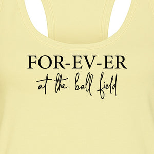 Baseball Mom Women's Racerback Tank Top, Forever at the Ball Field Game Day Design