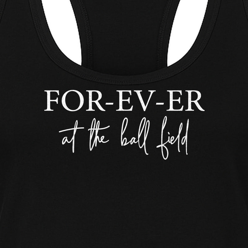 Baseball Mom Women's Racerback Tank Top, Forever at the Ball Field Game Day Design
