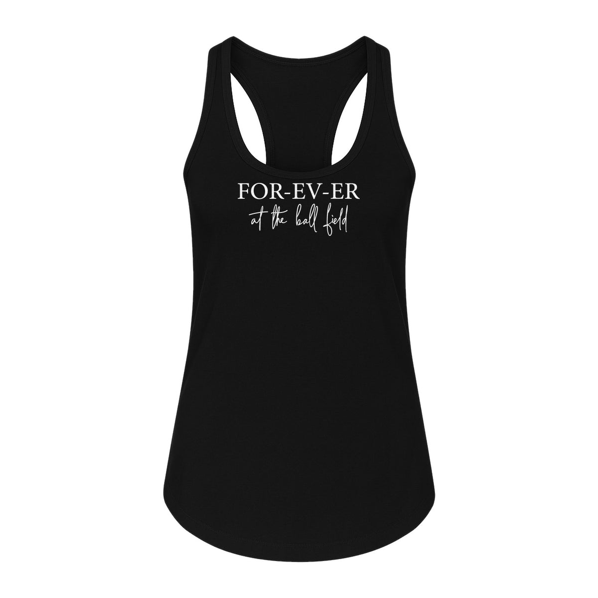 Baseball Mom Women's Racerback Tank Top, Forever at the Ball Field Game Day Design