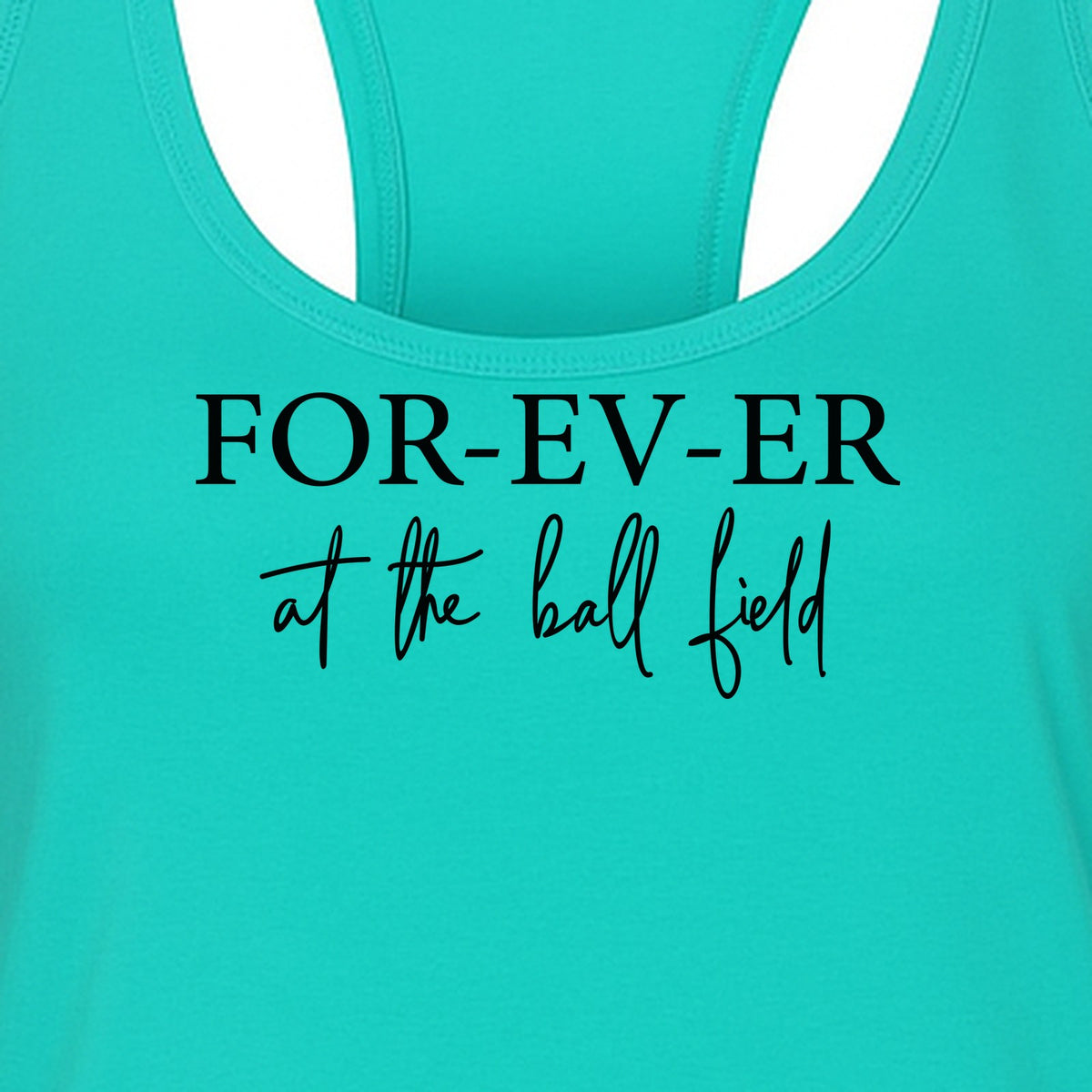 Baseball Mom Women's Racerback Tank Top, Forever at the Ball Field Game Day Design
