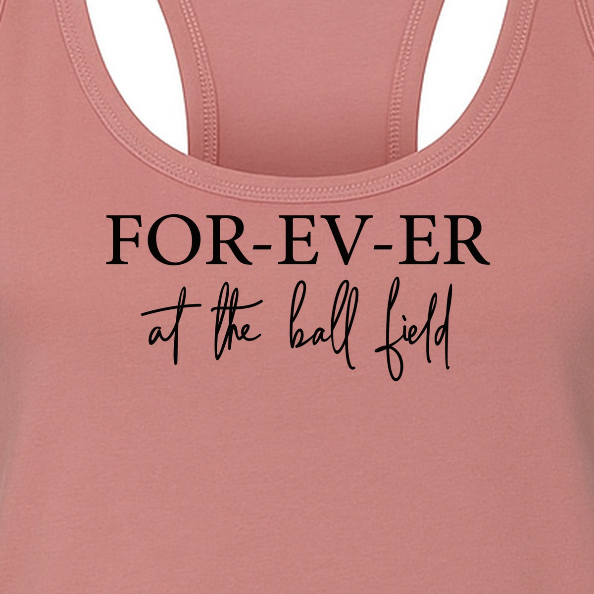 Baseball Mom Women's Racerback Tank Top, Forever at the Ball Field Game Day Design
