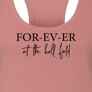 Baseball Mom Women's Racerback Tank Top, Forever at the Ball Field Game Day Design