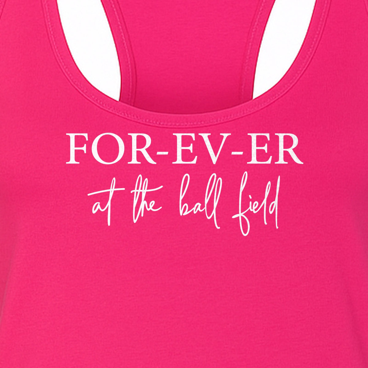 Baseball Mom Women's Racerback Tank Top, Forever at the Ball Field Game Day Design