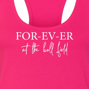 Baseball Mom Women's Racerback Tank Top, Forever at the Ball Field Game Day Design